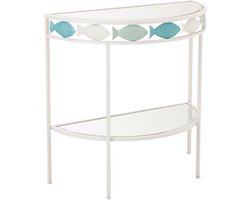 J-Line console Vijs - metaal - lichtblauw/wit
