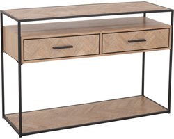 J-Line console Zigzag 2 Lades - hout/metaal - naturel/zwart