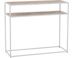 J-Line console Zigzag - hout/metaal - naturel/wit