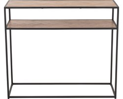 J-Line console Zigzag - hout/metaal - naturel/zwart