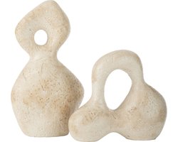 J-Line decoratie Abstract Olina - keramiek - creme - large