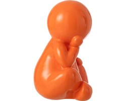 J-Line decoratie Beeldje Marcel - polyresin - donkeroranje