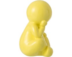 J-Line decoratie Beeldje Marcel - polyresin - geel