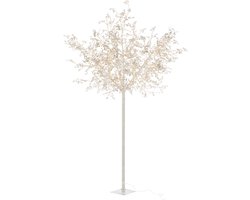 J-Line decoratie boom Blaadjes Glitter - metaal - zilver - extra large - LED lichtjes