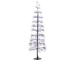 J-Line decoratie Boom Multicolor - ijzer - zwart - medium - LED lichtjes