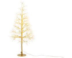 J-Line decoratie Boom - warm witte - ijzer - goud - small - LED lichtjes