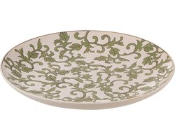J-Line decoratie Bord Yezi - porselein - groen/wit