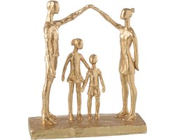 J-Line decoratie Familie spelend - polyresin - goud