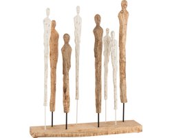 J-Line decoratie Figuren 8 Dun - hout/aluminium - wit/naturel