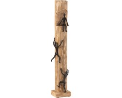 J-Line decoratie Figuren Klimmen - hout/aluminium - zwart