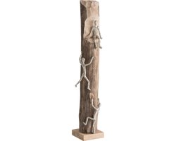 J-Line decoratie Figuur 3 Klimmers - hout/aluminium - naturel/zilver