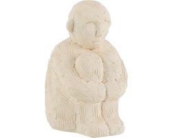 J-Line decoratie Figuur Zittend - cement - wit - small