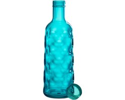 J-Line decoratie Fles Gehamerd - kunststof - blauw - giftbox