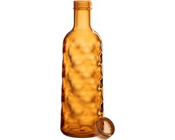 J-Line decoratie Fles Gehamerd - kunststof - oranje - giftbox