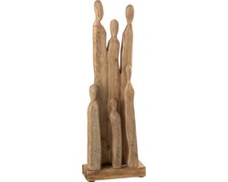 J-Line decoratie Groep Figuren - hout - naturel
