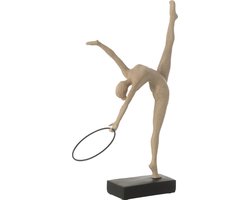 J-Line decoratie Gymnaste Hoepel Op Basis - polyresin - beige/zwart
