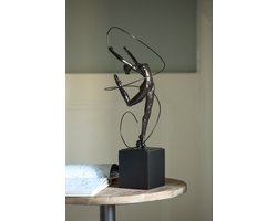 J-Line decoratie Gymnaste in Cirkel - polyresin - donkerbruin - 2 stuks