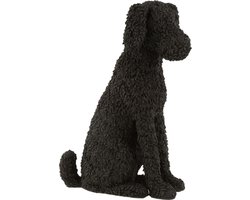 J-Line decoratie Hond Max Zittend - polyresin - zwart