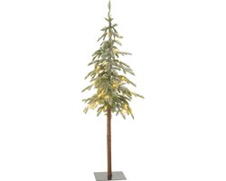 J-Line decoratie kerstboom Sneeuw - kunststof - groen - small - LED lichtjes