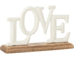 J-Line decoratie Love Op Voet - aluminium - wit