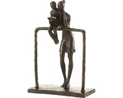 J-Line decoratie Moeder En Kind - polyresin - donkerbruin
