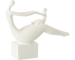 J-Line decoratie Moeder + Kind Op Knieen - polyresin - wit