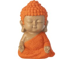 J-Line decoratie Monnik Zen - polyresin - oranje