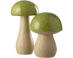 J-Line decoratie Paddenstoel Buiten - kunststof - groen