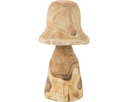J-Line decoratie Paddenstoel Stolp - hout - naturel - medium