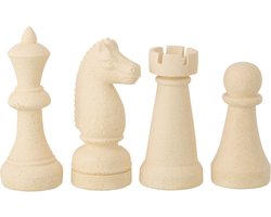 J-Line decoratie Schaakstuk - polyresin - wit - large - 4 stuks