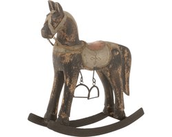 J-Line decoratie Schommelpaard - hout/metaal - mix - small