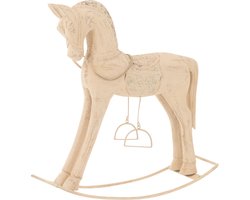 J-Line decoratie Schommelpaard Topo - hout/metaal - naturel - small