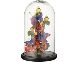 J-Line decoratie Stolp Vlinders - glas/papier - mix - large