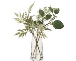 J-Line decoratie takken In Vaas + Kunstwater - kunststof - lichtgroen