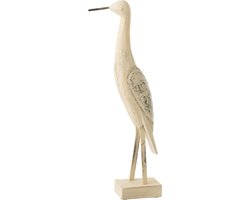 J-Line decoratie Vogel - hout/metaal - mix - small