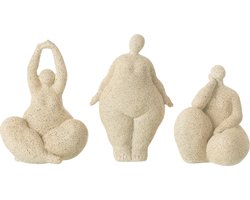 J-Line decoratie Vrouw Modern - polyresin - beige - small - 3 stuks