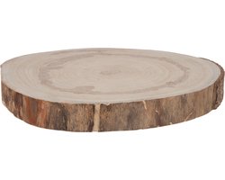 J-Line decoratief schors Paulownia - schijf - hout - naturel - large