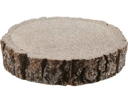 J-Line decoratief schors - schijf - hout - bruin/glitter - small