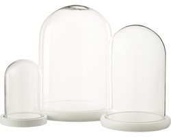 J-Line Decoratieve stolp - glas/hout - wit - large