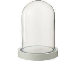 J-Line Decoratieve stolp - glas/hout - wit - small