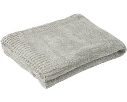 J-Line deken Chenille - polyester - grijs