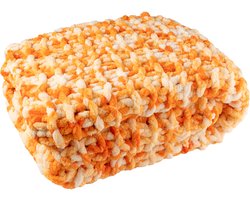 J-Line deken Gebreid - polyresin - roze/wit