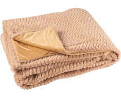 J-Line deken - polyester - camel