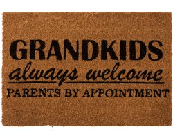 J-Line deurmat Grandkids voor binnen en buiten - kokosvezel - naturel/zwart