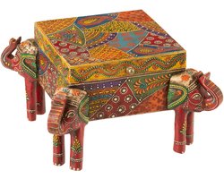 J-Line Doos Olifant Voet Delhi Mango Hout Mix