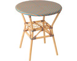 J-Line eettafel Geo Rond - riet - oranje/turkoois