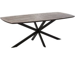 J-Line Eettafel Ray - gerecycled hout - donkerbruin/zwart