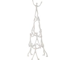 J-Line figuur 9 Personen Piramide - aluminium - wit