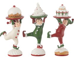 J-Line figuur Bakkerij Elf - polyresin - mix - 3 stuks