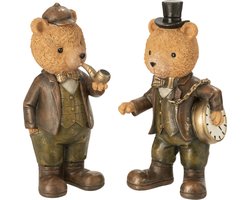 J-Line figuur Beer Kleed - steen - mix - large - 2 stuks